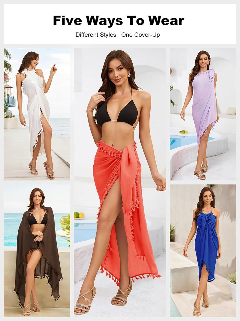 QIANXIZHAN Women's Swimsuit Cover Up,Beach Sarong Wrap Bottom Coverup for Women Short Skirt - Image 3